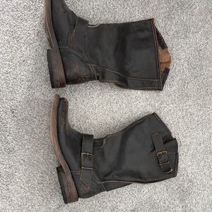 Freebird Black Leather Combat Boots